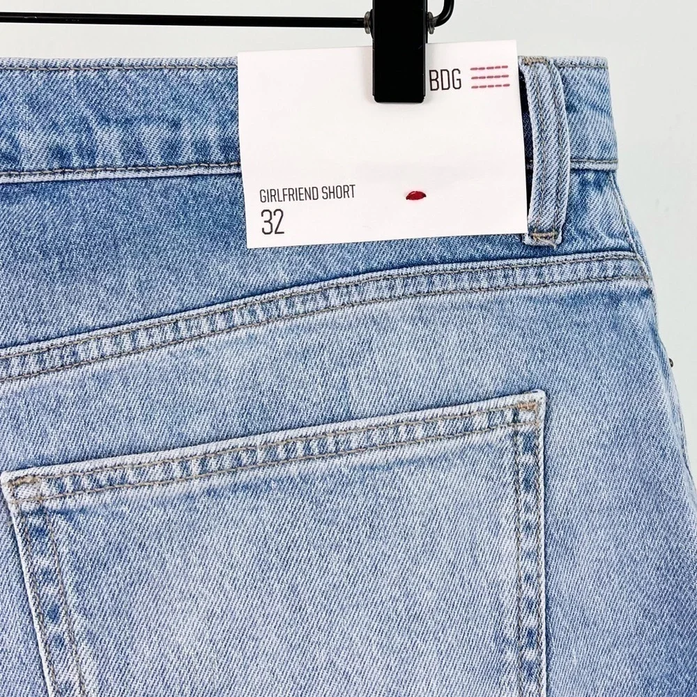 NWT Urban Outfitters BDG High Waisted Girlfriend Shorts Light Wash